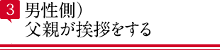 男性側）父親が挨拶をする