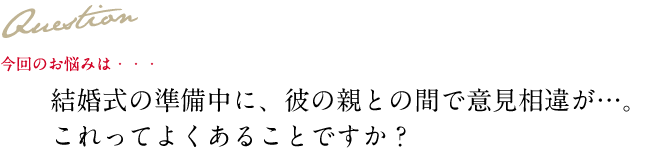 Question 今回のお悩み