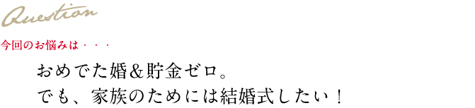 Question 今回のお悩み