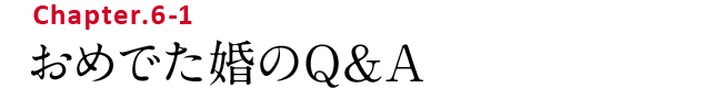 Chapter.6-1 おめでた婚のQ&A